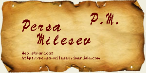 Persa Milešev vizit kartica